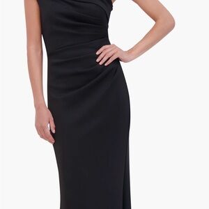 Eliza j Elegant Black One-Shoulder Evening Dress